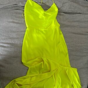alice + olivia neon yellow dress